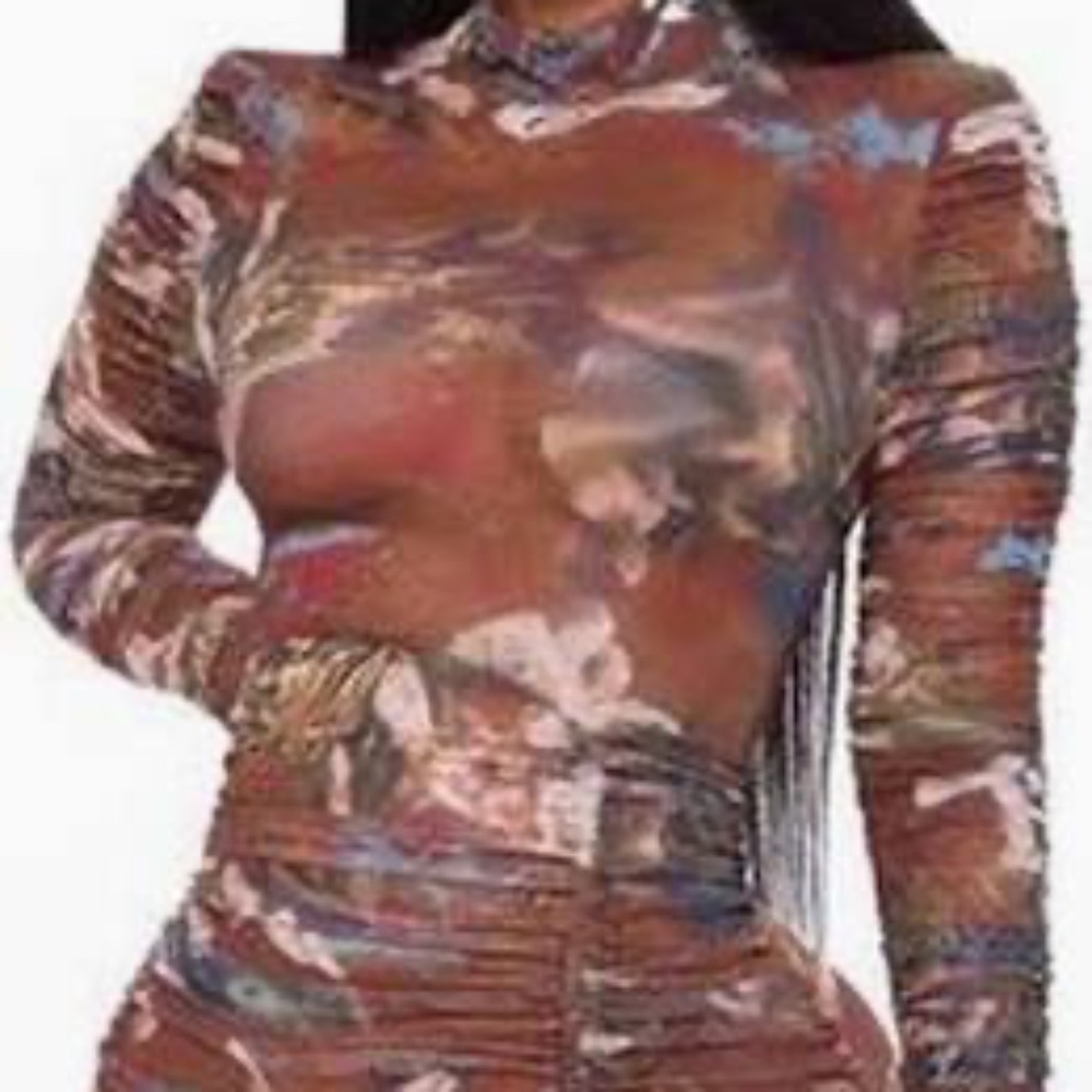 brown angel sheer dress